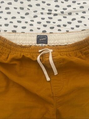 J. Crew Drawstring Corduroy Shorts in Mustard Yellow